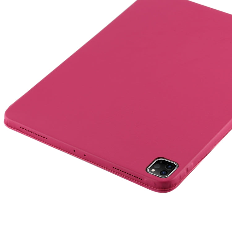 For iPad Pro 11 2022 / 2021 / 2020 3-fold Horizontal Flip Smart Leather Tablet Case with Sleep / Wake-up Function & Holder(Rose Red) - iPad Pro 11 (2022/2021) Cases by PMC TechLife | Online Shopping South Africa | PMC TechLife