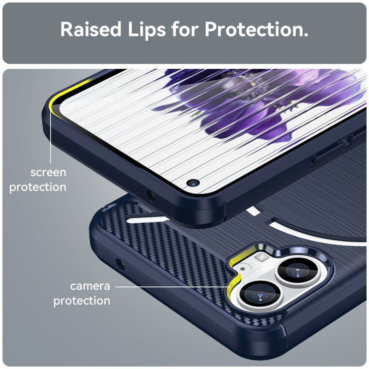 For Nothing Phone 1 Brushed Texture Carbon Fiber TPU Phone Case(Blue) - free shipping - PMC TechLife - Order now!
