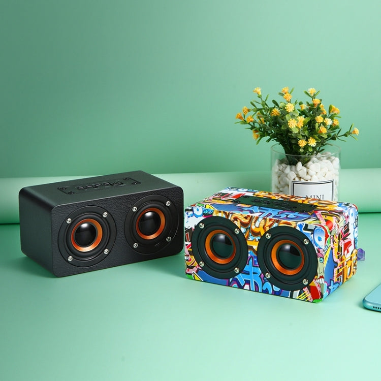 M5 Multifunctional Desktop Wooden Bluetooth Speaker Wireless Loudspeaker(Black) - Desktop Speaker by PMC TechLife | Online Shopping South Africa | PMC TechLife