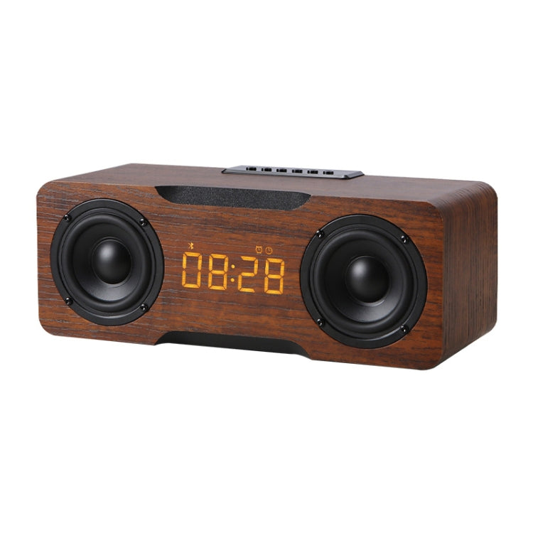 M8C Multifunctional Alarm Clock Bluetooth Speaker(Dark Brown) - Desktop Speaker by PMC TechLife | Online Shopping South Africa | PMC TechLife