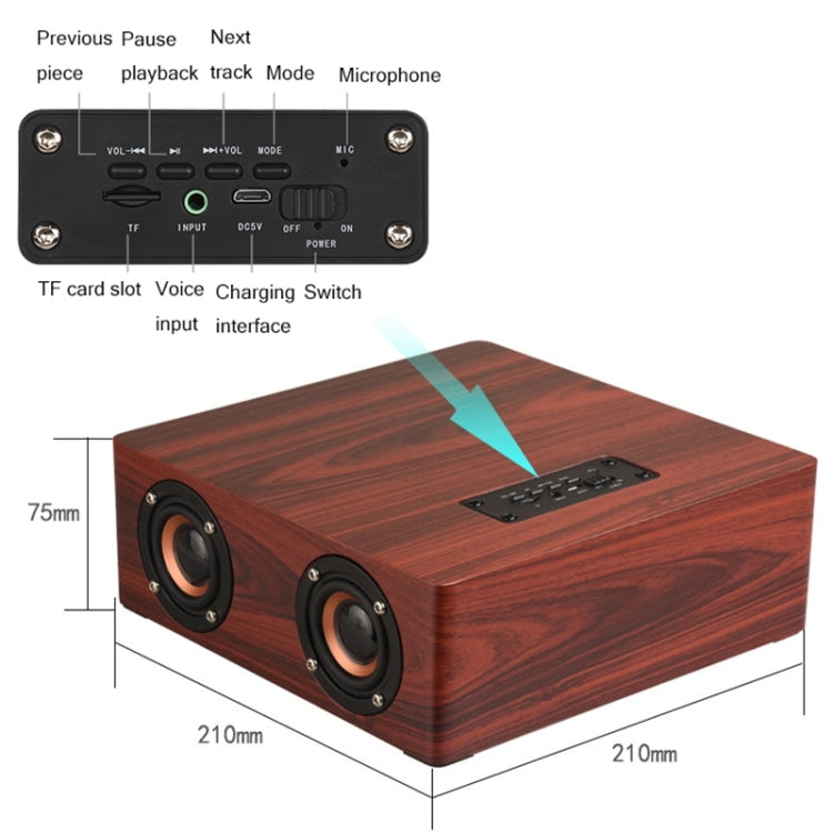 Q5 Home Computer TV Wooden Wireless Bluetooth Speaker(Yellow) - Desktop Speaker by PMC TechLife | Online Shopping South Africa | PMC TechLife