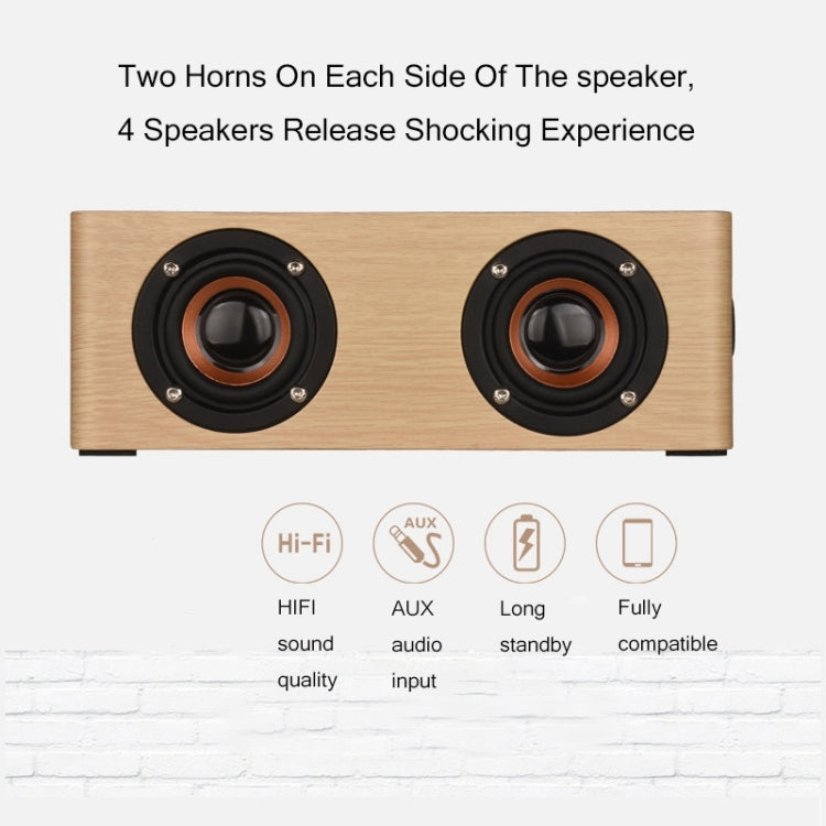 Q5 Home Computer TV Wooden Wireless Bluetooth Speaker(Yellow) - Desktop Speaker by PMC TechLife | Online Shopping South Africa | PMC TechLife