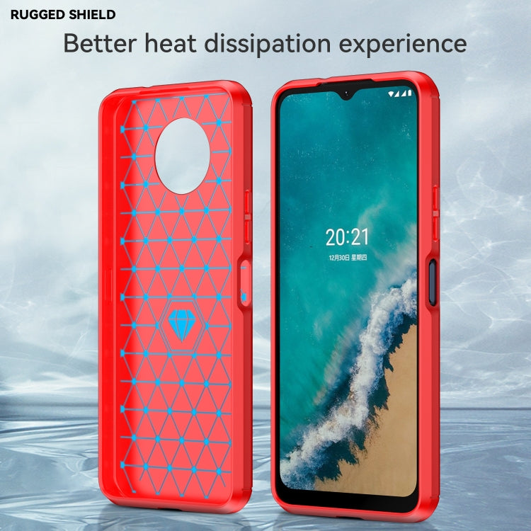 For Nokia G50 Brushed Texture Carbon Fiber TPU Phone Case(Red) - Nokia Cases by PMC Jewellery | Online Shopping South Africa | PMC Jewellery