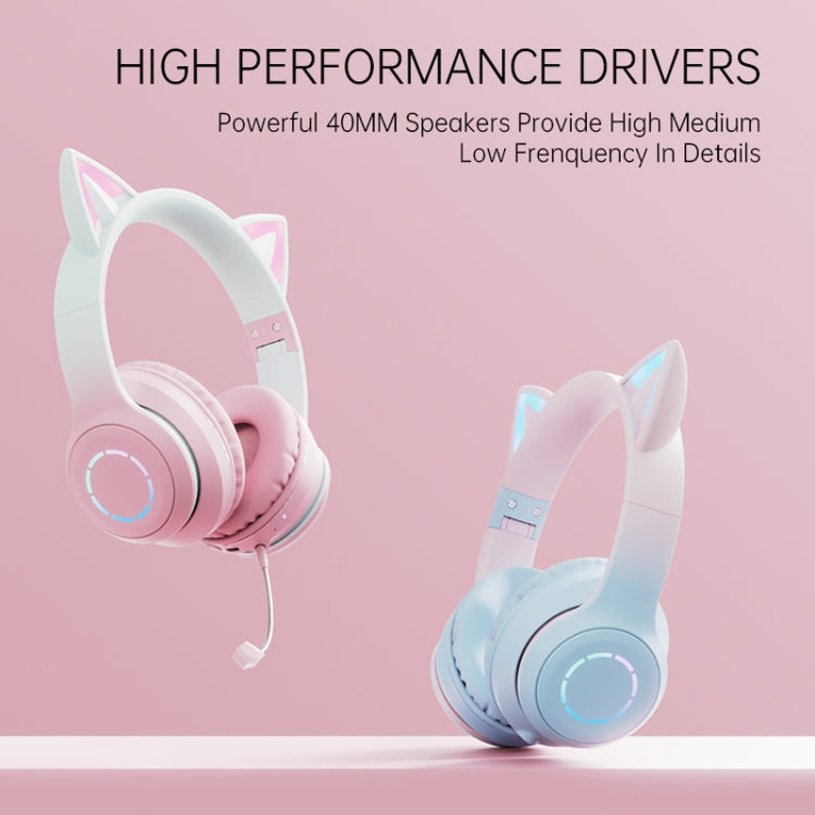 BT029C RGB Dual Modes Cat Ear Wireless Bluetooth Headphone(Purple) - Headset & Headphone by PMC TechLife | Online Shopping South Africa | PMC TechLife
