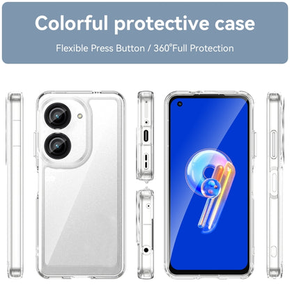 For Asus ZenFone 9 Colorful Series Acrylic + TPU Phone Case(Transparent) - ASUS Cases by PMC Jewellery | Online Shopping South Africa | PMC Jewellery