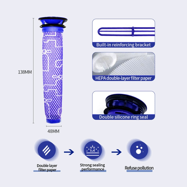 2 PCS Vacuum Cleaner Screen Post Filter Pre-filter For Dyson V7 / V8 / V6 - free shipping - PMC TechLife - Order now!