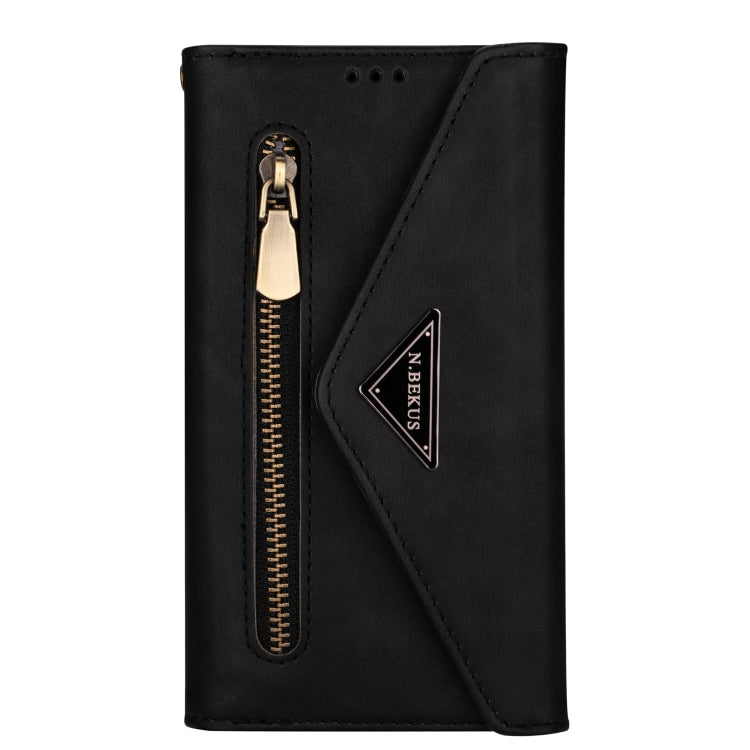 For iPhone 14 Skin Feel Zipper Horizontal Flip Leather Case Max(Black) - iPhone 14 Cases by PMC TechLife | Online Shopping South Africa | PMC TechLife | Buy Now Pay Later Mobicred