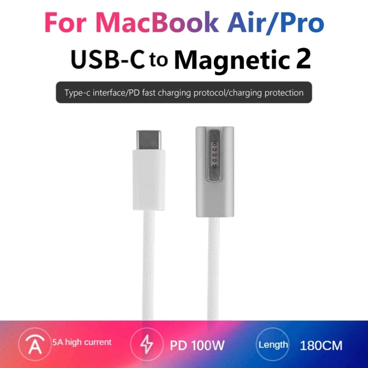100W 5 Pin MagSafe 1 (L-shaped) to USB-C / Type-C PD Charging Cable, Cable Length: 1.8m - Cable & Adapter by PMC TechLife | Online Shopping South Africa | PMC TechLife
