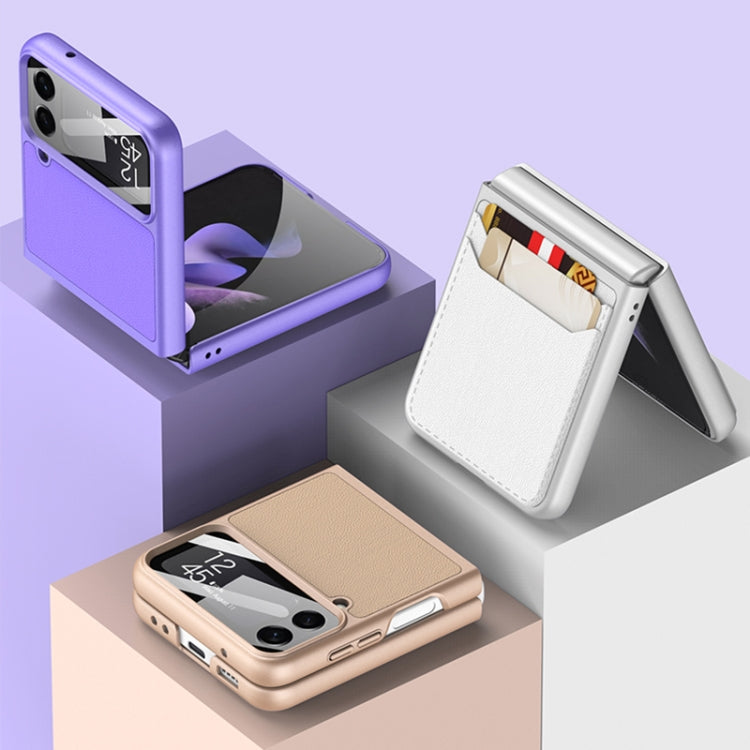 For Samsung Galaxy Z Flip4 GKK Ultra-thin Leather Phone Case with Card Slots(Purple) - Galaxy Z Flip4 5G Cases by GKK | Online Shopping South Africa | PMC Jewellery