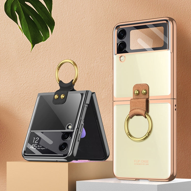 For Samsung Galaxy Z Flip4 GKK Integrated Electroplating Phone Case with Ring(Blue) - free shipping - PMC TechLife - Order now!