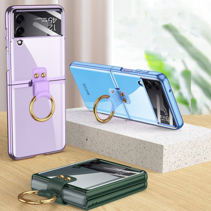 For Samsung Galaxy Z Flip4 GKK Integrated Electroplating Phone Case with Ring(Purple) - Galaxy Z Flip4 5G Cases by GKK | Online Shopping South Africa | PMC Jewellery