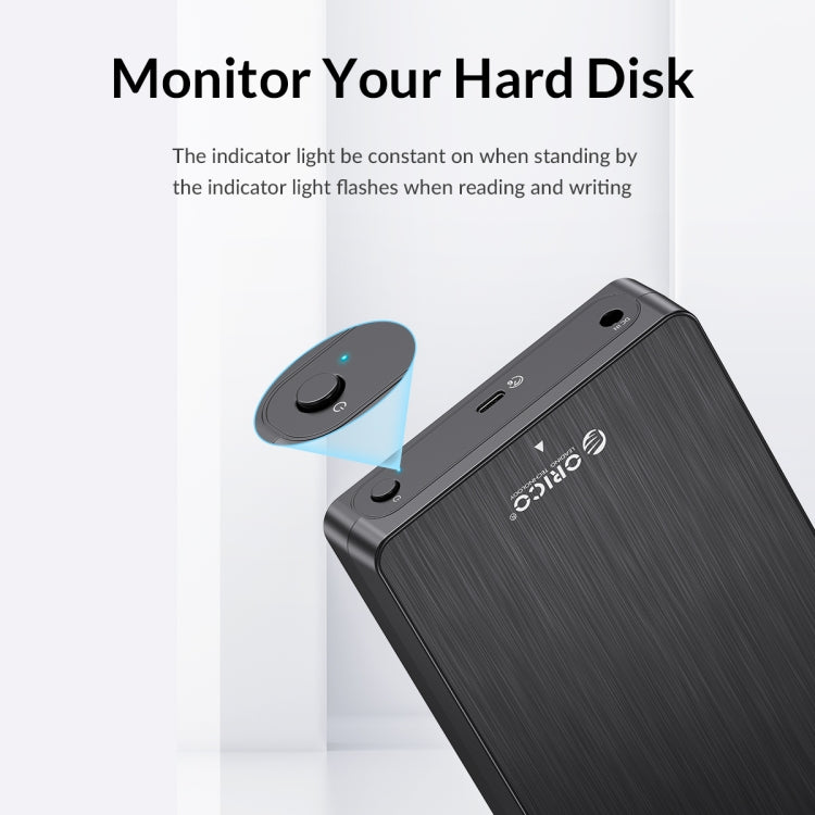 ORICO HM35C3 3.5 inch USB3.1 Gen1 Type-C Hard Drive Enclosure, Plug:EU Plug(Black) - HDD Enclosure by ORICO | Online Shopping South Africa | PMC TechLife