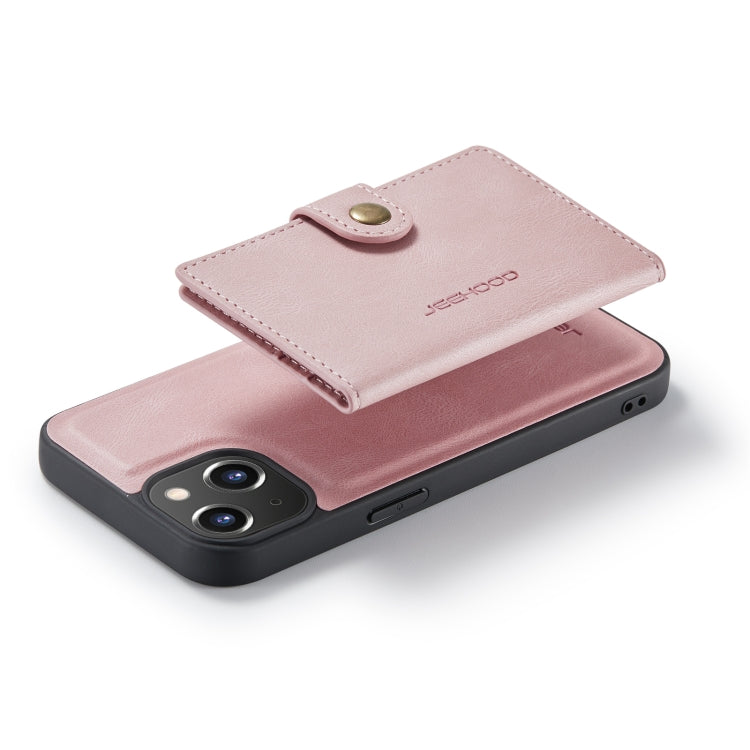 For iPhone 14 JEEHOOD Retro Magnetic Detachable Leather Phone Case (Pink) - iPhone 14 Cases by JEEHOOD | Online Shopping South Africa | PMC TechLife | Buy Now Pay Later Mobicred