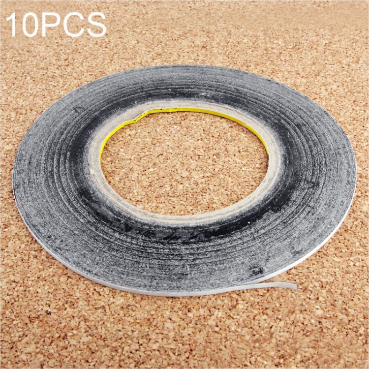 10 PCS 2mm Double Sided Adhesive Sticker Tape for Phone Touch Panel Repair, Length: 50m(Black) - Adhesive Sticker by PMC Jewellery | Online Shopping South Africa | PMC Jewellery