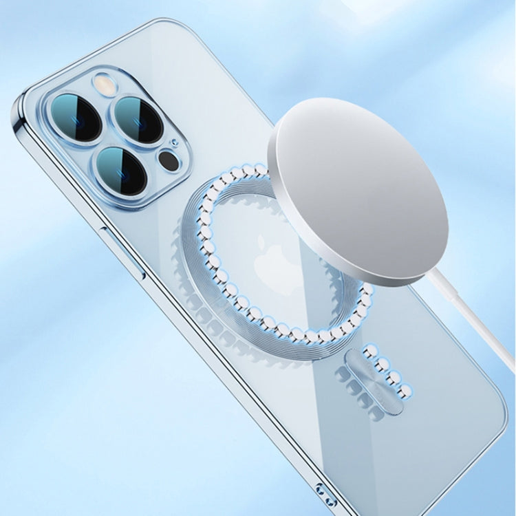 For iPhone 14 Pro Max Whorl Electroplated MagSafe Magnetic Phone Case (Silver) - iPhone 14 Pro Max Cases by PMC TechLife | Online Shopping South Africa | PMC TechLife