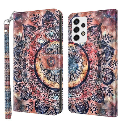 For Samsung Galaxy A52 5G / A52s 3D Painted Leather Phone Case(Colorful Mandala) - Galaxy Phone Cases by PMC Jewellery | Online Shopping South Africa | PMC Jewellery