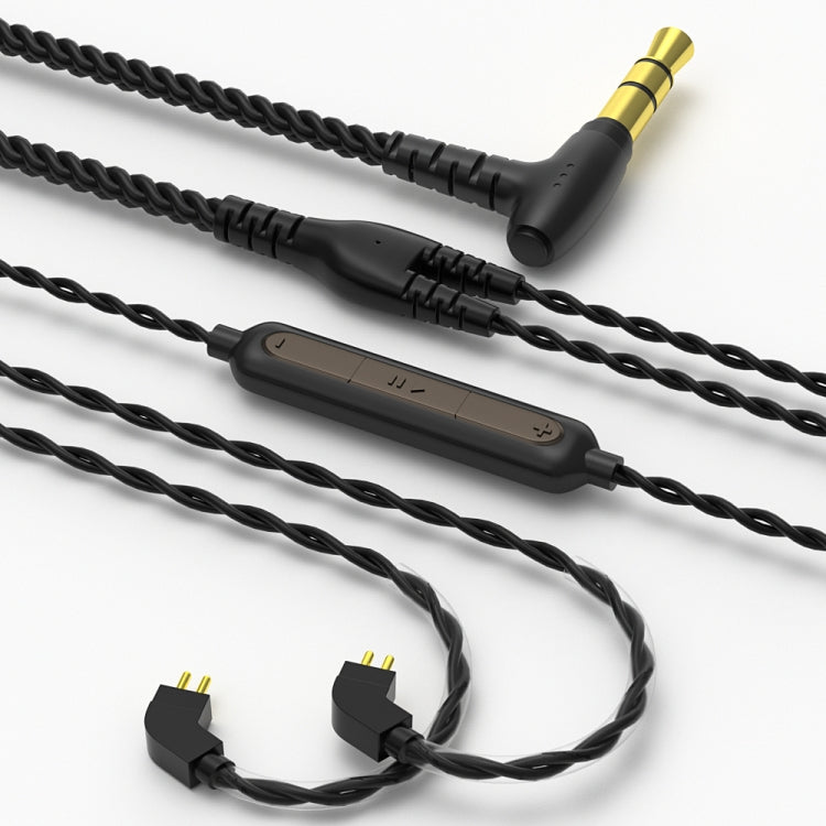 CVJ V2 1.25m Oxygen-free Copper Original 3.5mm Elbow Earphone Cable, Style:0.78mm with Mic(Black) - Cable & Splitter by CVJ | Online Shopping South Africa | PMC TechLife | Buy Now Pay Later Mobicred
