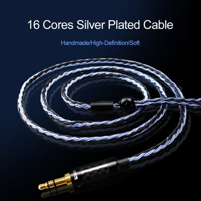 CVJ V3 1.2m 16 Cores Silver-plated 3.5mm Earphone Cable, Style:0.78mm(Silver-Blue) - Cable & Splitter by CVJ | Online Shopping South Africa | PMC Jewellery | Buy Now Pay Later Mobicred