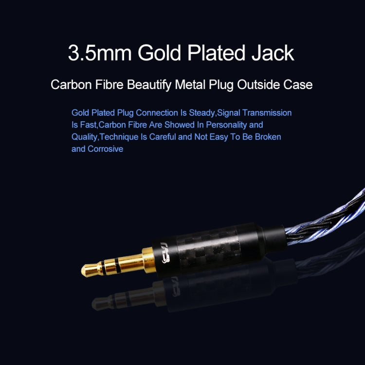 CVJ V3 1.2m 16 Cores Silver-plated 3.5mm Earphone Cable, Style:0.78mm(Silver-Blue) - Cable & Splitter by CVJ | Online Shopping South Africa | PMC Jewellery | Buy Now Pay Later Mobicred