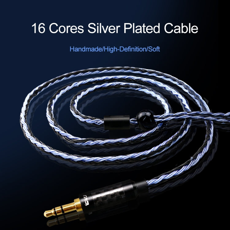 CVJ V3 1.2m 16 Cores Silver-plated 3.5mm Earphone Cable, Style:MMCX(Silver-Blue) - Cable & Splitter by CVJ | Online Shopping South Africa | PMC Jewellery | Buy Now Pay Later Mobicred