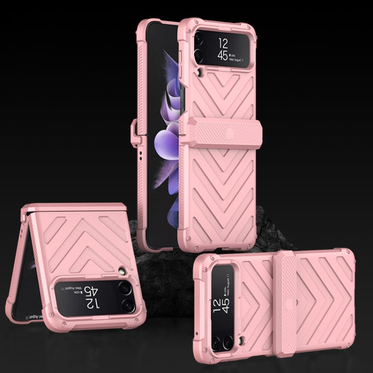 For Samsung Galaxy Z Flip4 GKK Magnetic Folding Swivel Armored Phone Case with Hinges(Sweet Pink) - Galaxy Z Flip4 5G Cases by GKK | Online Shopping South Africa | PMC Jewellery | Buy Now Pay Later Mobicred