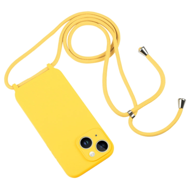 For iPhone 14 Crossbody Lanyard Liquid Silicone Case(Yellow) - iPhone 14 Cases by PMC Jewellery | Online Shopping South Africa | PMC Jewellery