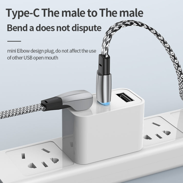 3A USB-C/Type-C to 8 Pin Elbow Fast Charge Data Cable, Length:2m(Grey) - 2 in 1 Cable by PMC TechLife | Online Shopping South Africa | PMC TechLife