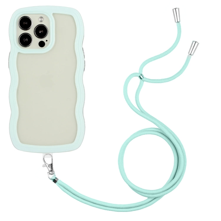 For iPhone 15 Pro Lanyard Candy Color Wave TPU Clear PC Phone Case(Green) - free shipping - PMC TechLife - Order now!