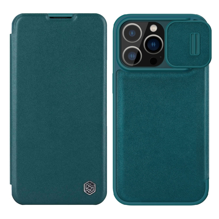 For iPhone 14 Pro Max NILLKIN QIN Series Pro Leather Phone Case(Green) - iPhone 14 Pro Max Cases by NILLKIN | Online Shopping South Africa | PMC Jewellery