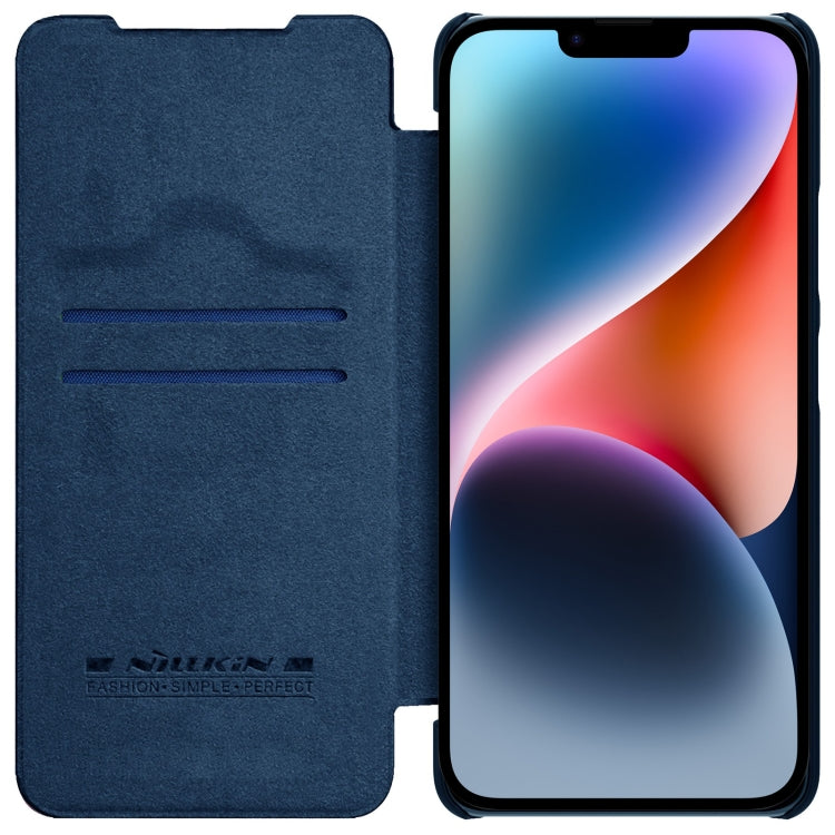 For iPhone 14 Plus  NILLKIN QIN Series Pro Crazy Horse Texture Leather Case(Blue) - iPhone 14 Plus Cases by NILLKIN | Online Shopping South Africa | PMC Jewellery