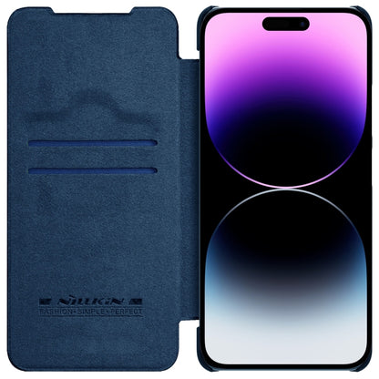 For iPhone 14 Pro Max NILLKIN QIN Series Pro Crazy Horse Texture Leather Case(Blue) - iPhone 14 Pro Max Cases by NILLKIN | Online Shopping South Africa | PMC Jewellery