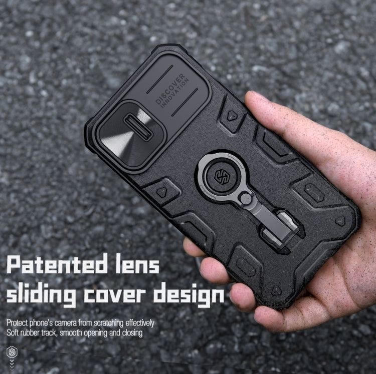 For iPhone 14 NILLKIN Shockproof CamShield Armor Protective Case(Black) - iPhone 14 Cases by NILLKIN | Online Shopping South Africa | PMC Jewellery
