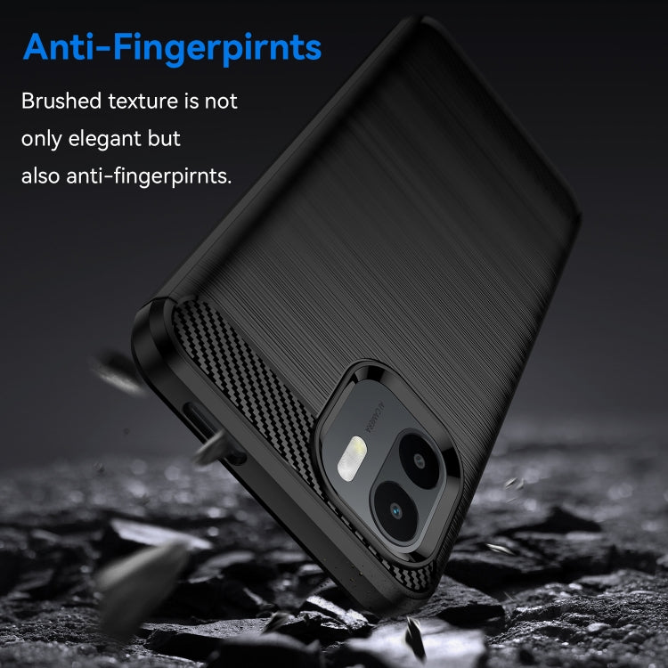 For Xiaomi Redmi A1 Brushed Texture Carbon Fiber TPU Phone Case(Black) - Xiaomi Cases by PMC TechLife | Online Shopping South Africa | PMC TechLife