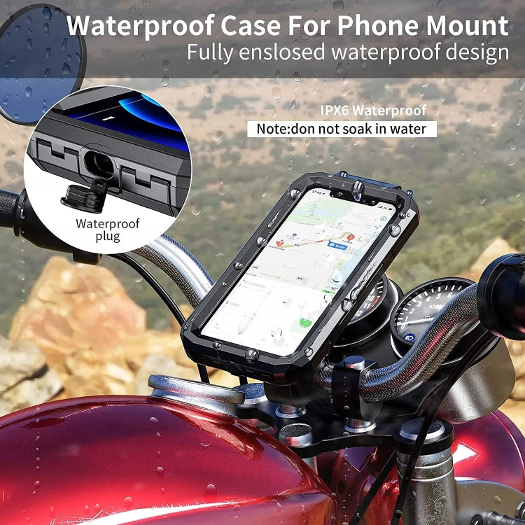 Kewig M18L-A2 Motorcycle / Bicycle Rearview Mirror Wireless Charging Waterproof Box Mobile Phone Holder - Holder by Kewig | Online Shopping South Africa | PMC Jewellery | Buy Now Pay Later Mobicred