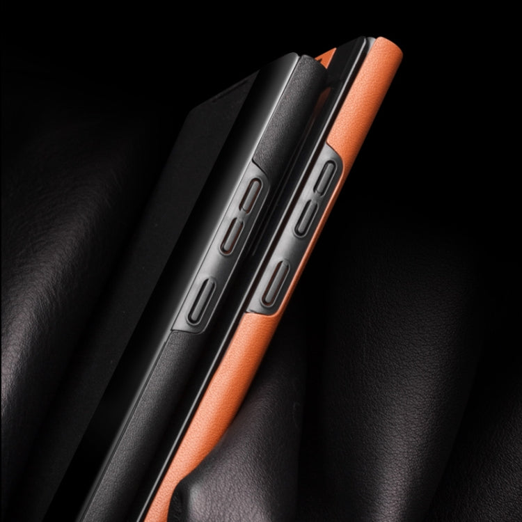 For Samsung Galaxy Note20 Ultra QIALINO Genuine Leather Side Window View Smart Phone Case(Black) - free shipping - PMC TechLife - Order now!