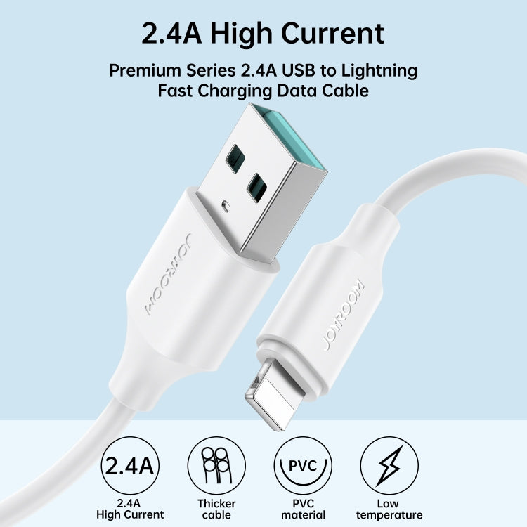JOYROOM S-UL012A9 2.4A USB to 8 Pin Fast Charging Data Cable, Length:1m(Black) - Normal Style Cable by JOYROOM | Online Shopping South Africa | PMC Jewellery