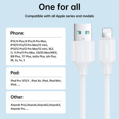 JOYROOM S-UL012A9 2.4A USB to 8 Pin Fast Charging Data Cable, Length:0.25m(White) - Normal Style Cable by JOYROOM | Online Shopping South Africa | PMC Jewellery