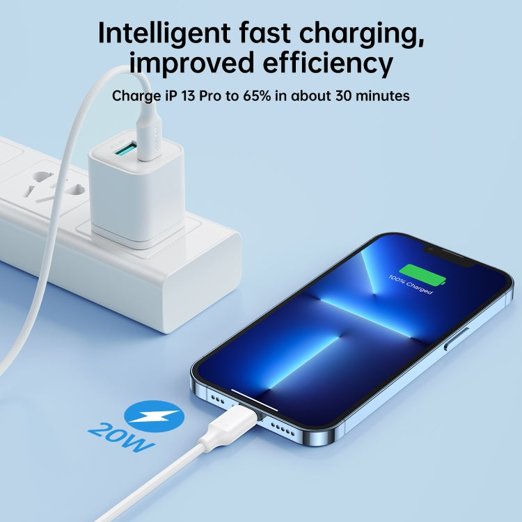 JOYROOM S-CL020A9 20W USB-C/Type-C to 8 Pin Fast Charging Data Cable, Length:1m(White) - 2 in 1 Cable by JOYROOM | Online Shopping South Africa | PMC TechLife