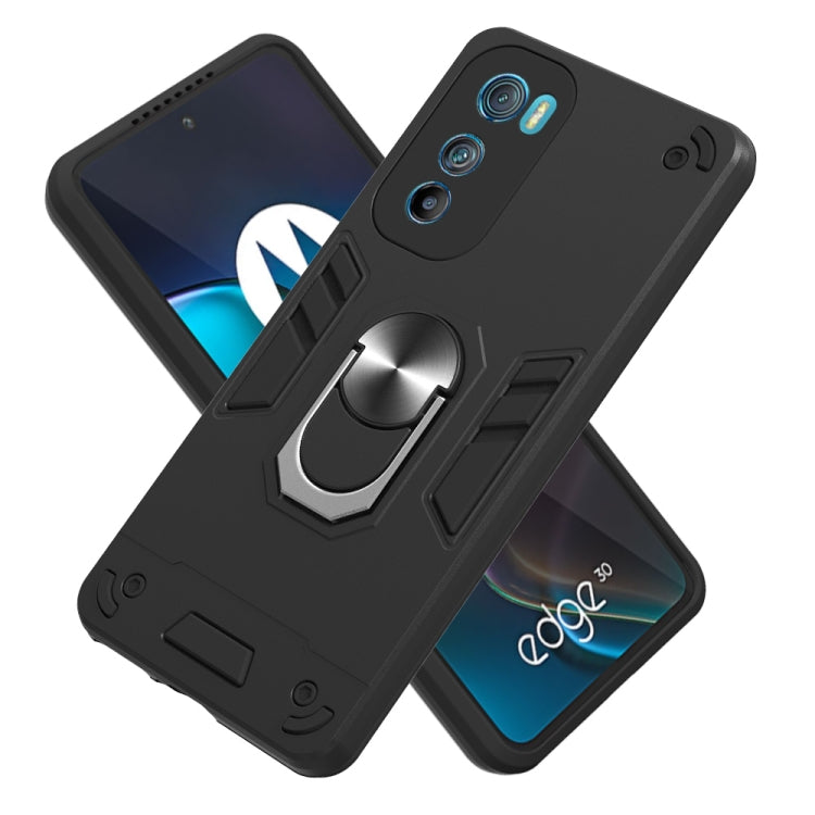 For Motorola Moto Edge 30 2 in 1 Armour Series PC + TPU Protective Phone Case(Black) - Motorola Cases by PMC Jewellery | Online Shopping South Africa | PMC Jewellery