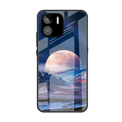 For Xiaomi Redmi A1 4G Colorful Painted Glass Phone Case(Moon Hill) - Xiaomi Cases by PMC Jewellery | Online Shopping South Africa | PMC Jewellery