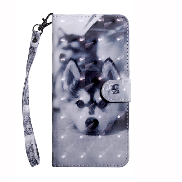 For Honor X8 4G 3D Painted Leather Phone Case(Husky) - Honor Cases by PMC Jewellery | Online Shopping South Africa | PMC Jewellery