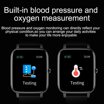 Ochstin 5H80 1.69 inch Square Screen Silicone Strap Heart Rate Blood Oxygen Monitoring Bluetooth Smart Watch(Black+Gold) - Smart Watches by OCHSTIN | Online Shopping South Africa | PMC Jewellery | Buy Now Pay Later Mobicred