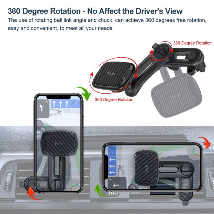 IMAK C5-F2 Dual Chip Air Outlet Magnetic Car Holder(Black) - Car Holders by imak | Online Shopping South Africa | PMC Jewellery