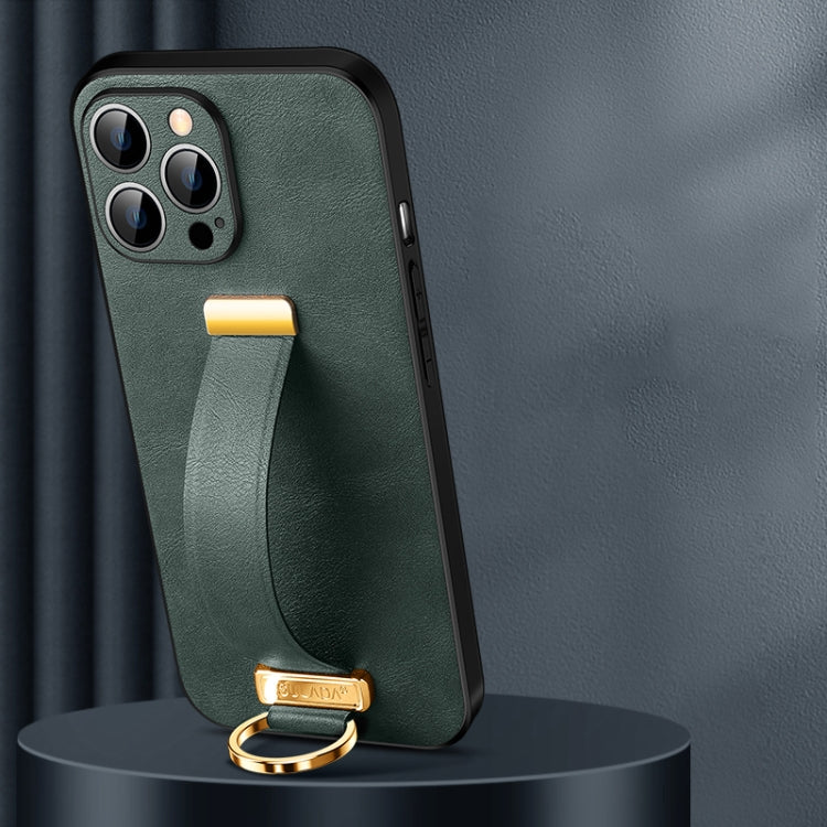 For iPhone 14 Pro SULADA Cool Series PC + Leather Texture Skin Feel Phone Case(Green) - iPhone 14 Pro Cases by SULADA | Online Shopping South Africa | PMC TechLife | Buy Now Pay Later Mobicred