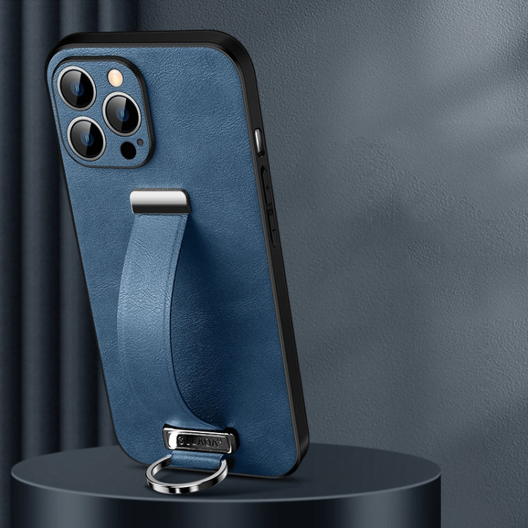 For iPhone 14 Pro Max SULADA Cool Series PC + Leather Texture Skin Feel Phone Case(Blue) - iPhone 14 Pro Max Cases by SULADA | Online Shopping South Africa | PMC TechLife | Buy Now Pay Later Mobicred