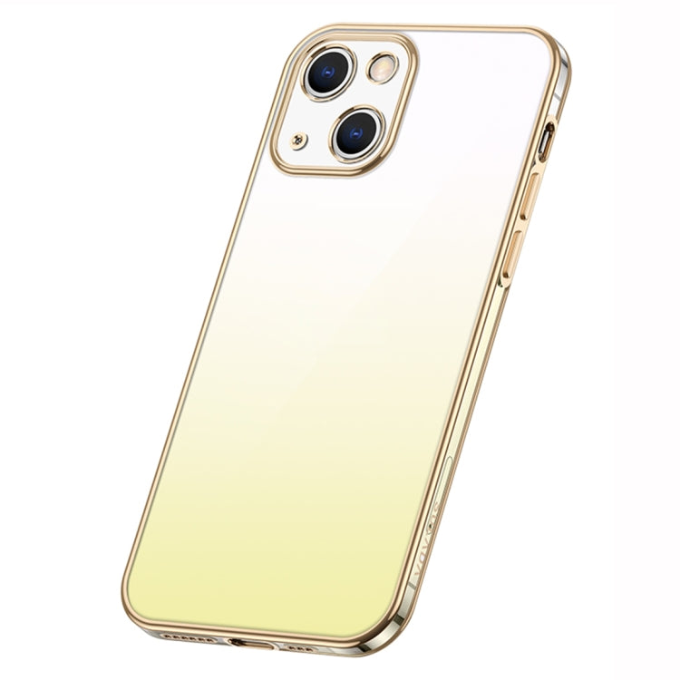 For iPhone 14 SULADA Iridescence Series Plating Transparent Gradient Phone Case(Gold) - iPhone 14 Cases by SULADA | Online Shopping South Africa | PMC Jewellery