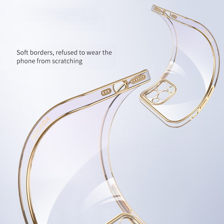 For iPhone 14 Plus SULADA Iridescence Series Plating Transparent Gradient Phone Case(Blue) - iPhone 14 Plus Cases by SULADA | Online Shopping South Africa | PMC TechLife | Buy Now Pay Later Mobicred