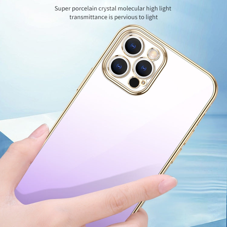 For iPhone 14 Plus SULADA Iridescence Series Plating Transparent Gradient Phone Case(Blue) - iPhone 14 Plus Cases by SULADA | Online Shopping South Africa | PMC TechLife | Buy Now Pay Later Mobicred