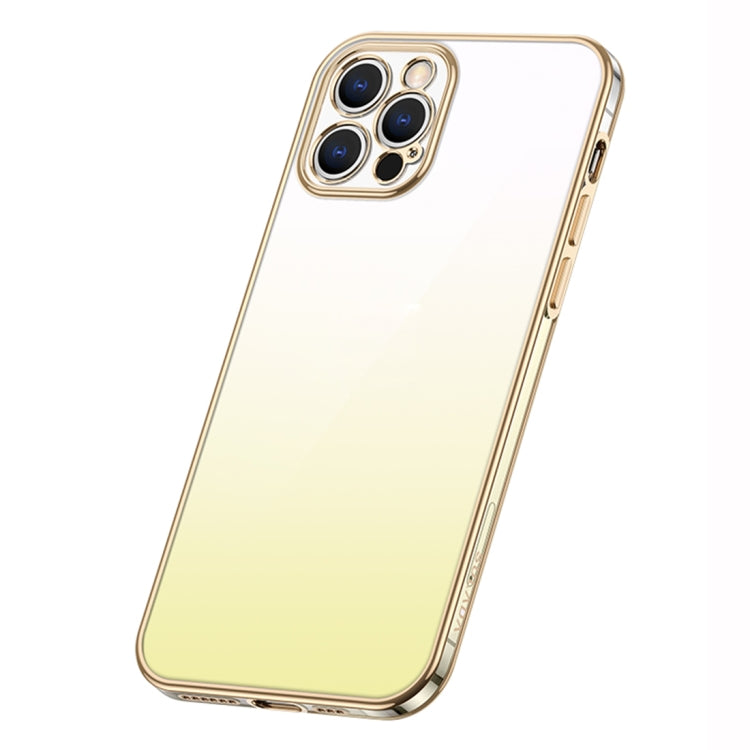 For iPhone 14 Pro SULADA Iridescence Series Plating Transparent Gradient Phone Case(Gold) - iPhone 14 Pro Cases by SULADA | Online Shopping South Africa | PMC Jewellery