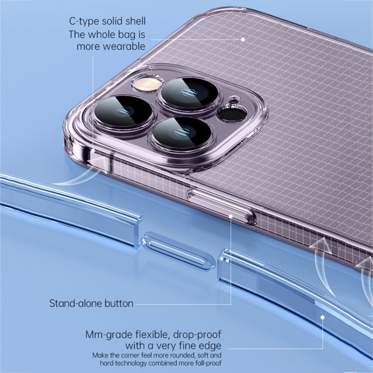 For iPhone 14 Plus SULADA Crystal Steel Series TPU Transparent Phone Case(Blue) - iPhone 14 Plus Cases by SULADA | Online Shopping South Africa | PMC TechLife | Buy Now Pay Later Mobicred